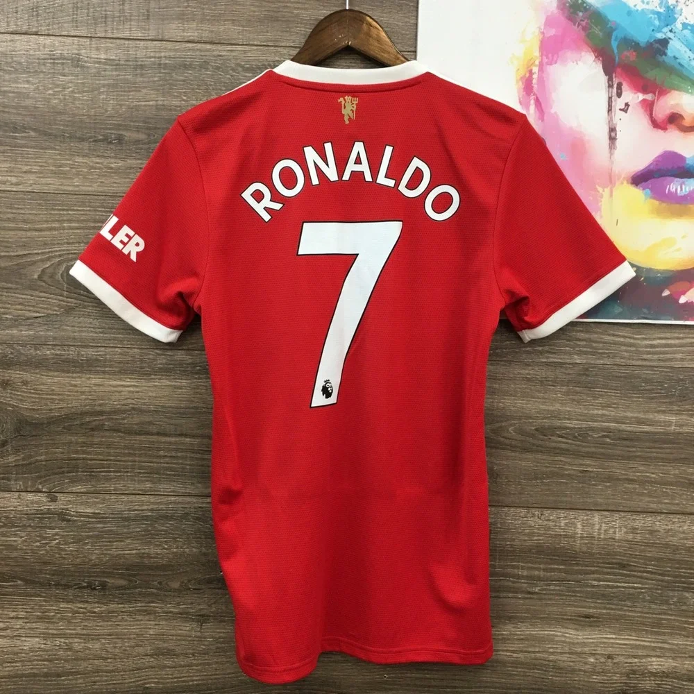Adidas Manchester United 2021-22 Home Jersey Ronaldo 7 Red Soccer Shirt Mens S